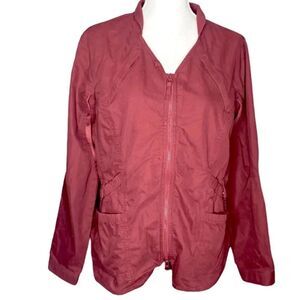 Duluth Trading Co Wm’s Sz Lrg Dark Red Vented Mesh Back Utility Fishing Jacket